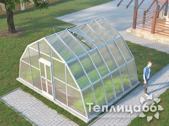 Теплица Рада Балхаш из поликарбоната, 5х4 метра, белая